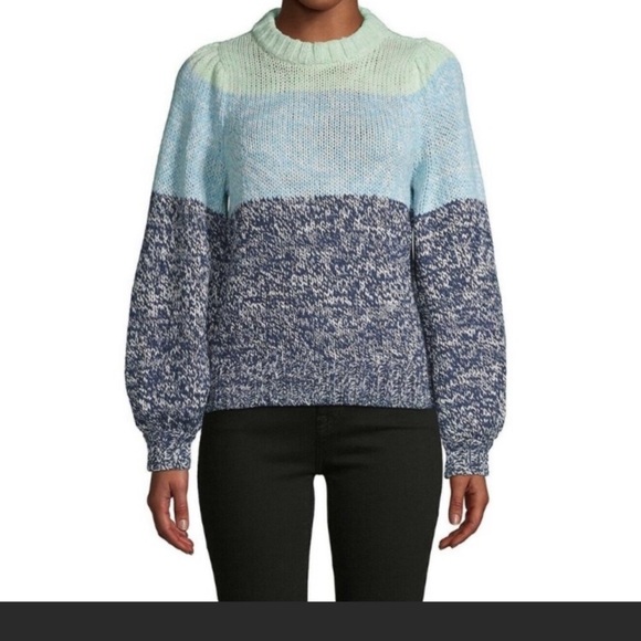 525 Colorblock Balloon Sleeve sweater - Picture 4 of 5